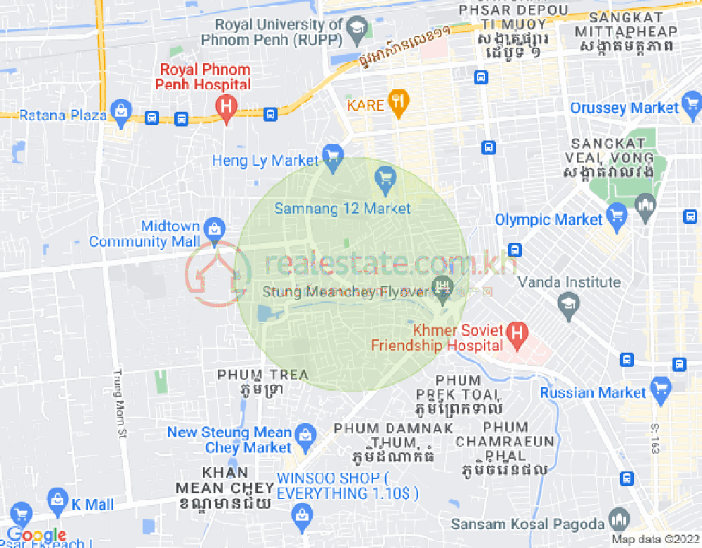 Mapa: Tuek Thla, Sen Sok, Phnom Penh