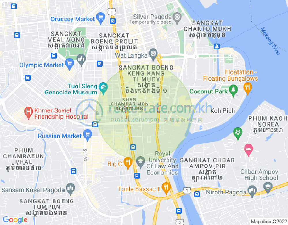 Carte de BKK 1, Boeng Keng Kang, Phnom Penh