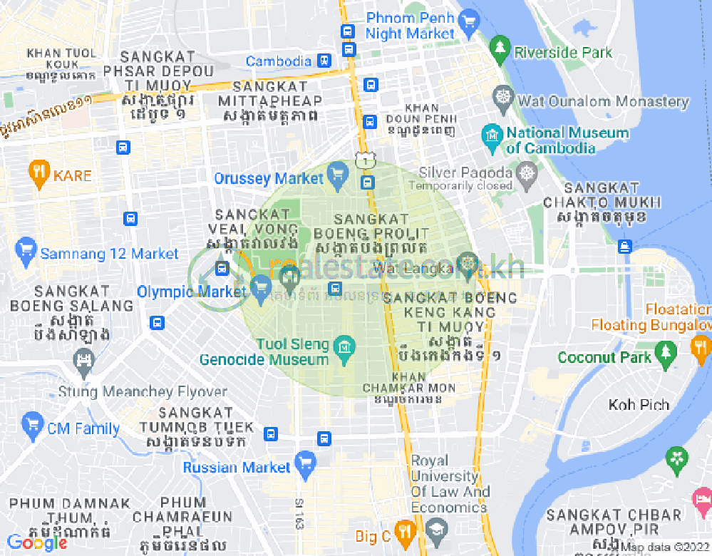 Mapa: Boeung Prolit, 7 Makara, Phnom Penh