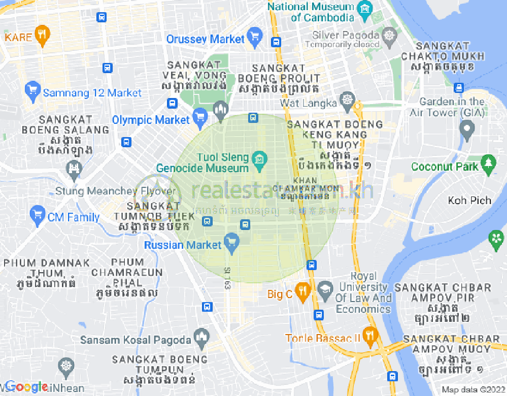 万景岗3分区（BKK3), 波哥堪, 金边地图