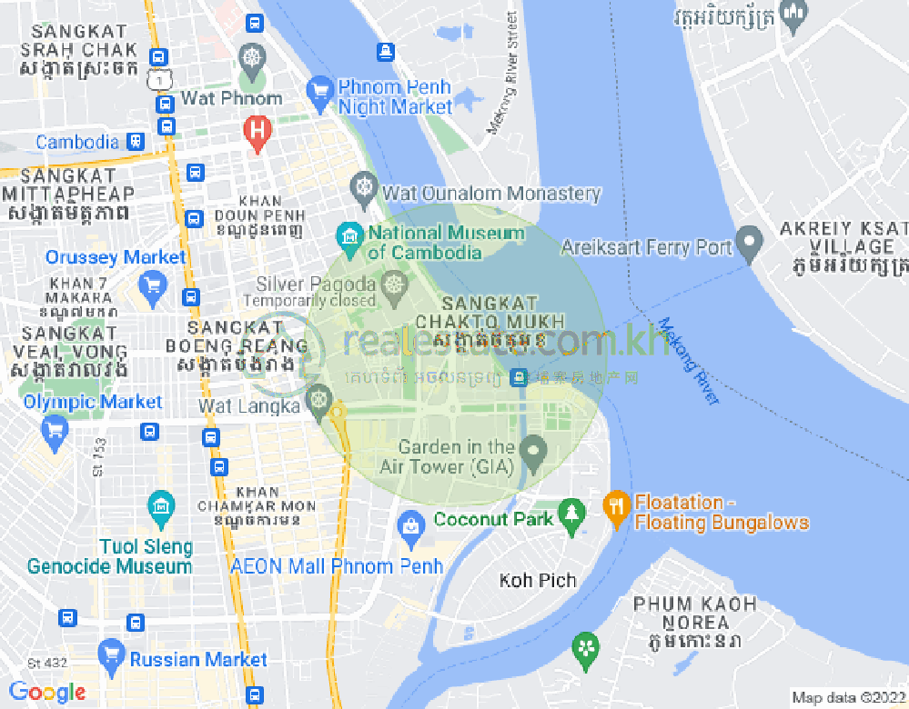 Map of Chakto Mukh, Daun Penh, Phnom Penh