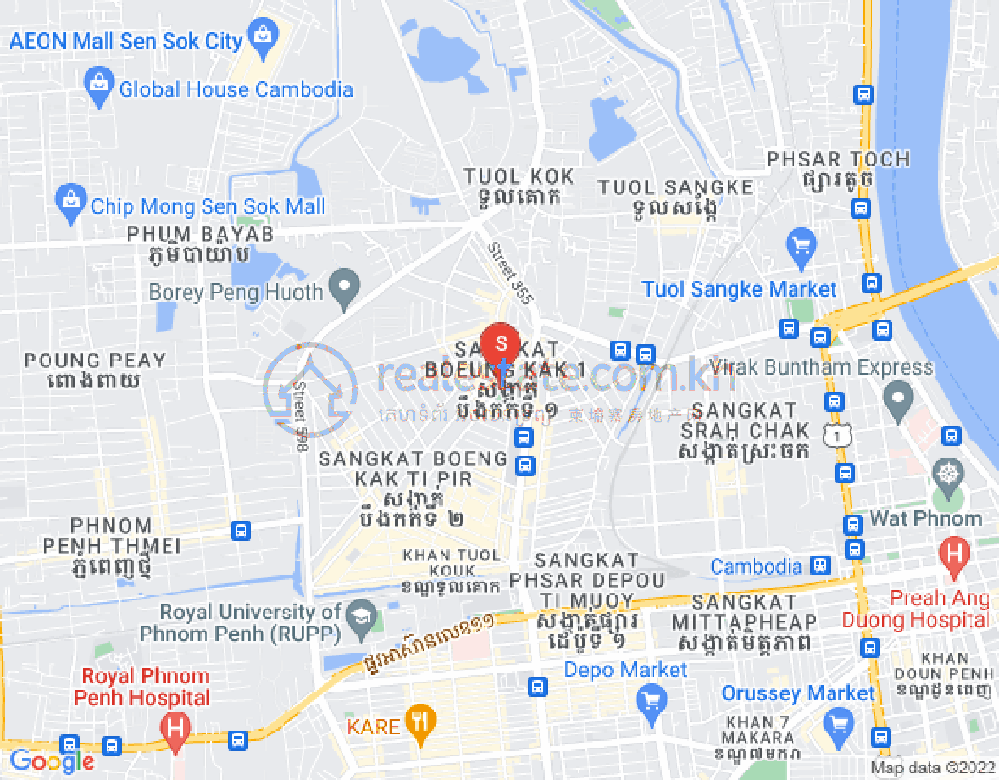 万谷湖1分区, 堆谷区, 金边地图