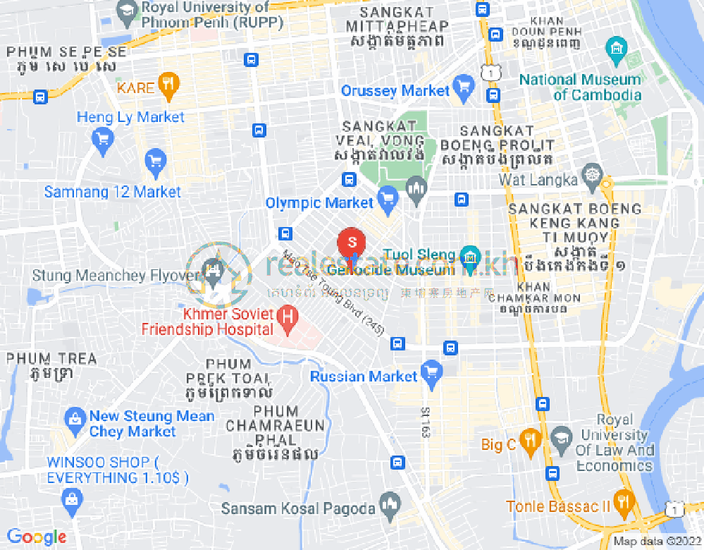 Map of Toul Svay Prey 1, Boeng Keng Kang, Phnom Penh