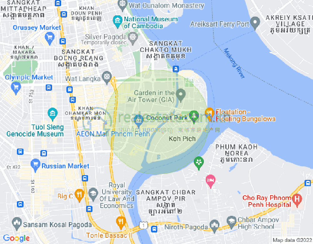 แผนที่ โตนเลบาสัก, จัมการมอน, พนมเปญ