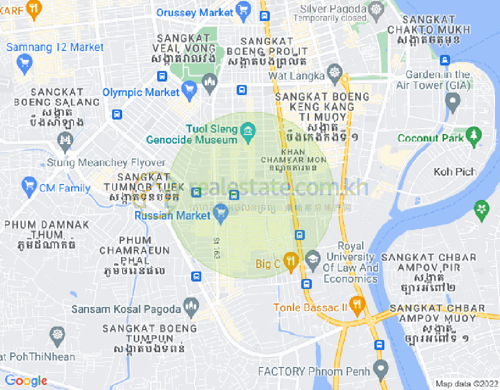 Map of Toul Tum Poung 1, Chamkarmon, Phnom Penh