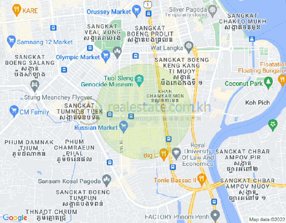 Map of Toul Tum Poung 1, Chamkarmon, Phnom Penh