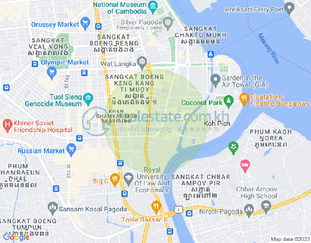 แผนที่ โตนเลบาสัก, จัมการมอน, พนมเปญ