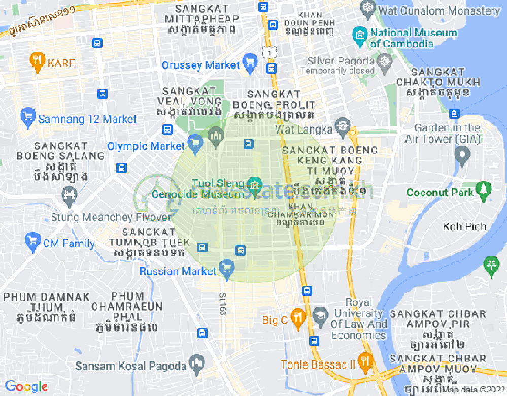 Mapa: BKK 3, Boeng Keng Kang, Phnom Penh