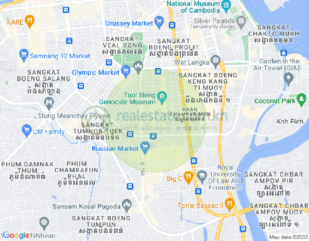 Mapa: BKK 3, Boeng Keng Kang, Phnom Penh