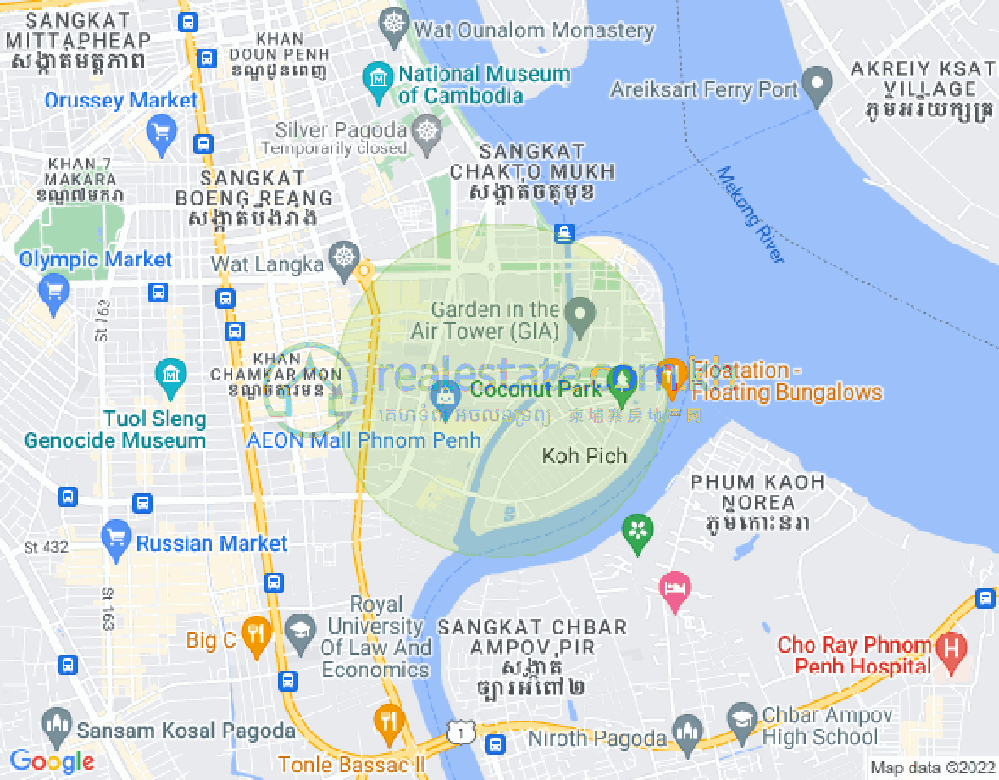 แผนที่ โตนเลบาสัก, จัมการมอน, พนมเปญ