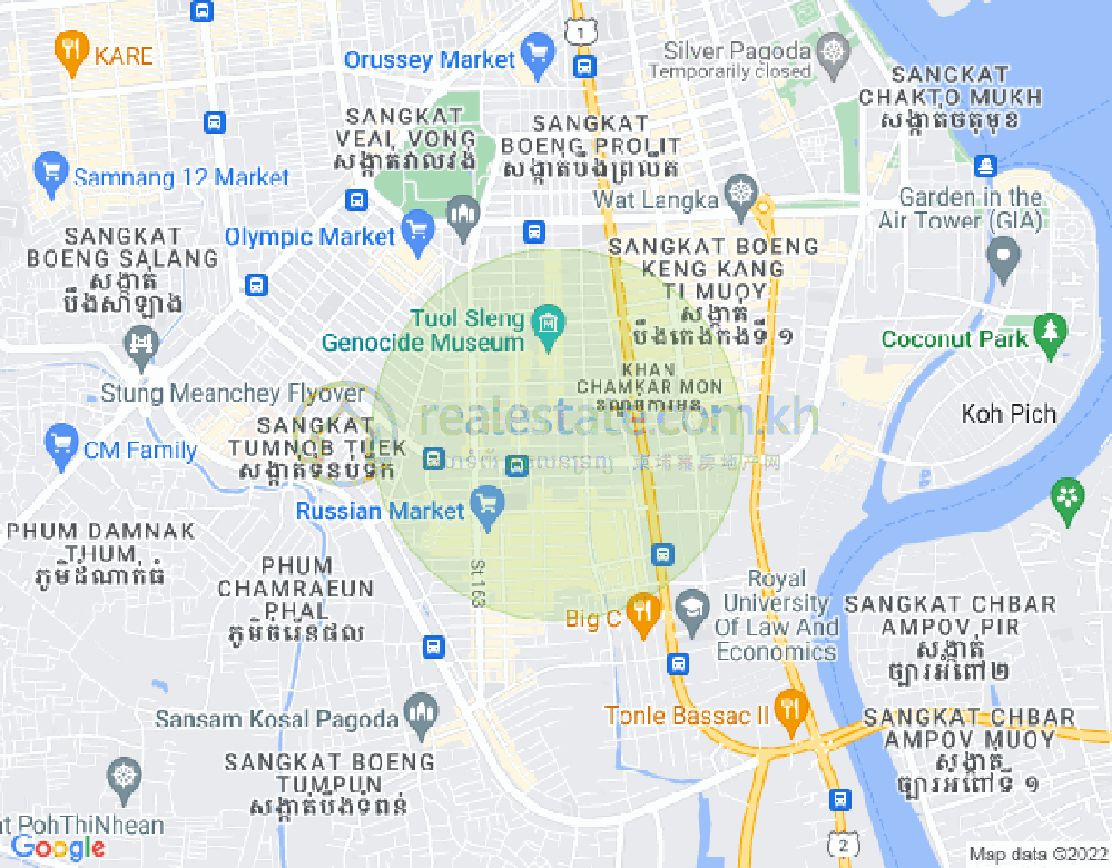 Map of Toul Tum Poung 1, Chamkarmon, Phnom Penh