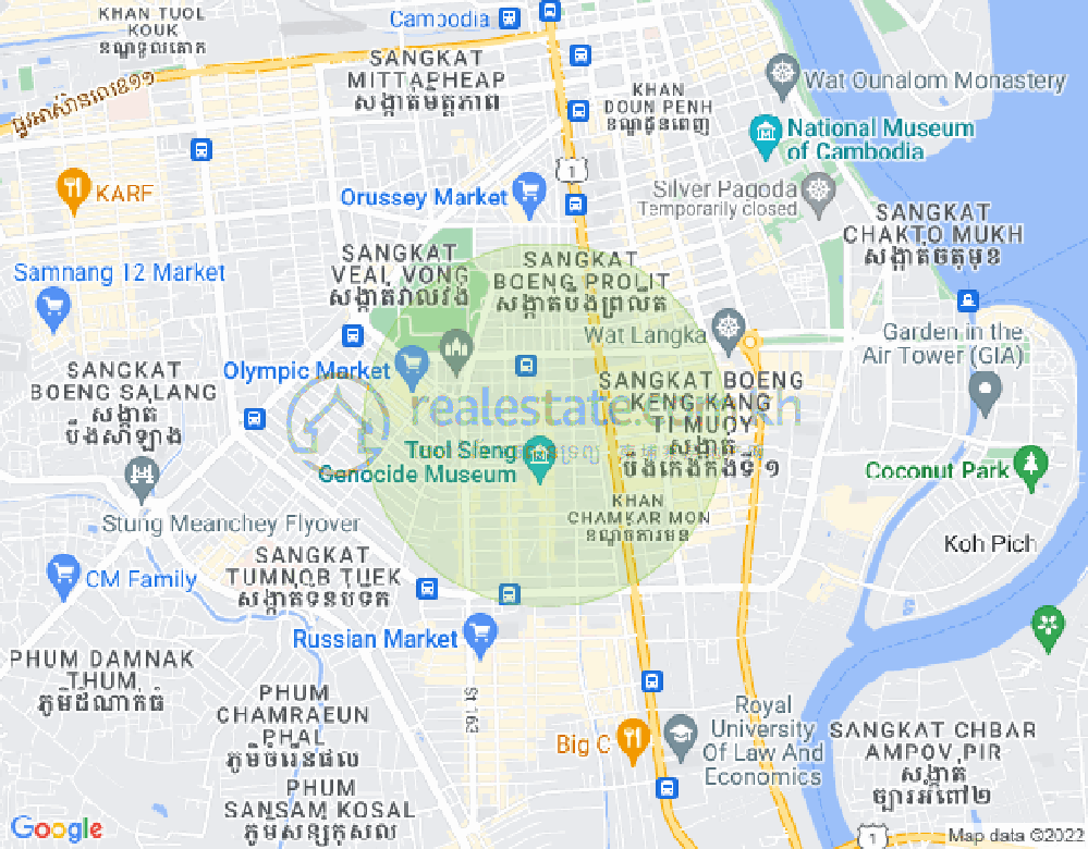 Mapa: Boeung Prolit, 7 Makara, Phnom Penh