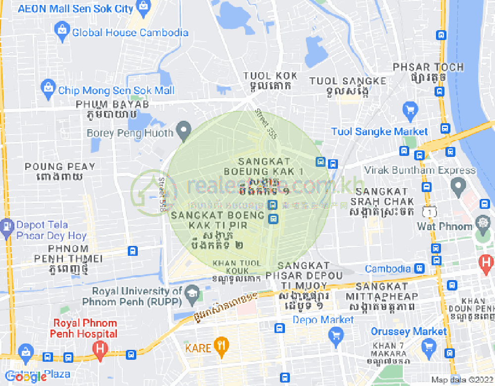 ផែនទី បឹងកក់១, ទួលគោក, ភ្នំពេញ