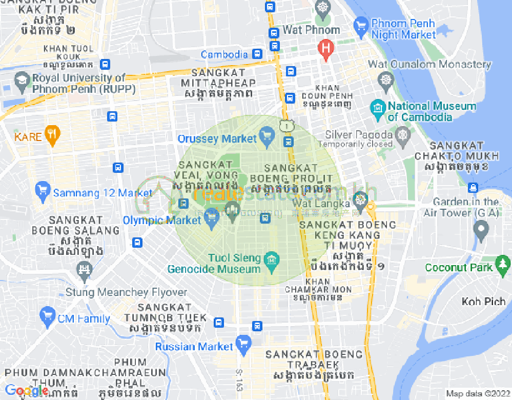 Mapa: Ou Ruessei 1, 7 Makara, Phnom Penh