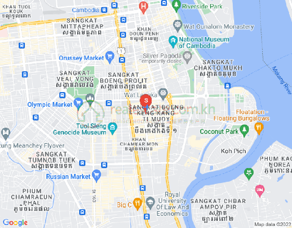 Map of BKK 1, Boeng Keng Kang, Phnom Penh