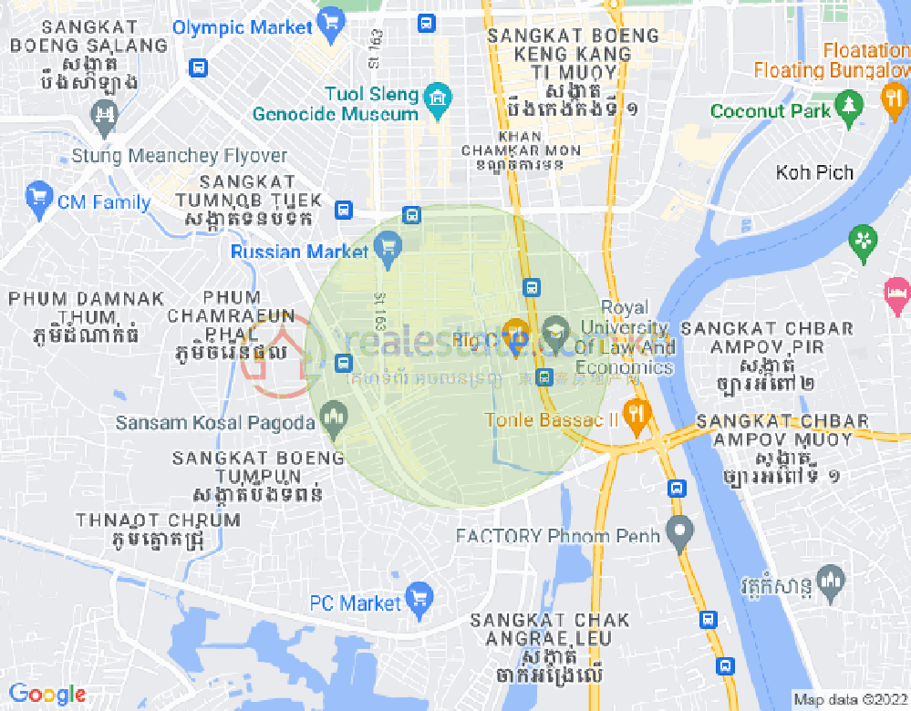 Mapa: Phsar Daeum Thkov, Chamkarmon, Phnom Penh