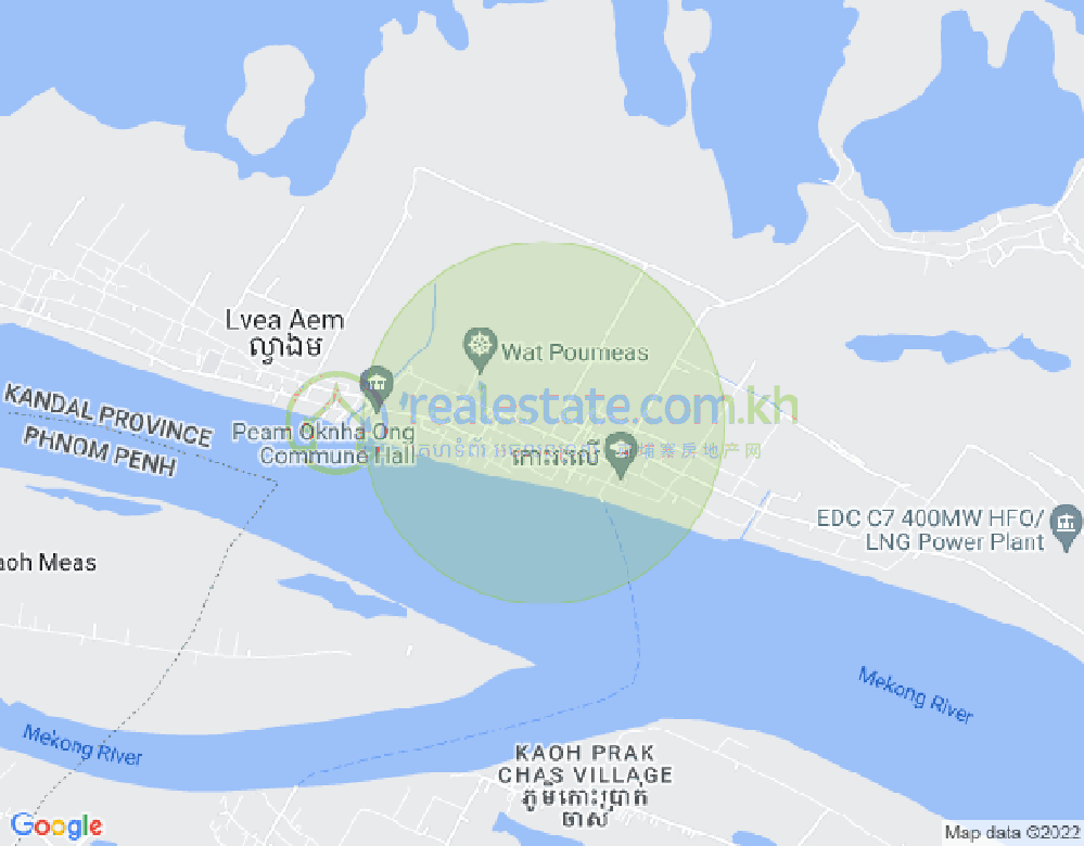 Mapa: Ong Veal Thom, Peam Oknha, Akreiy Ksatr, Lvea Aem, Kandal