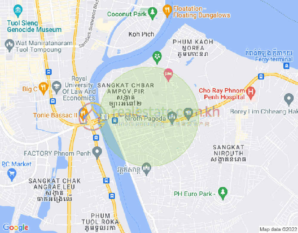 แผนที่ Chbar Ampov I, จบาร์อำเปา, พนมเปญ