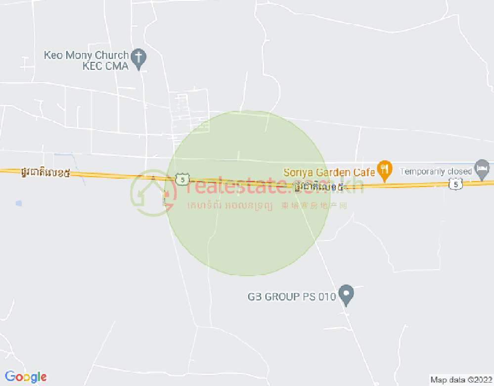 Map of 5 ផ្លូវជាតិលេខ៥, Tnaot Chum, Krakor, Pursat