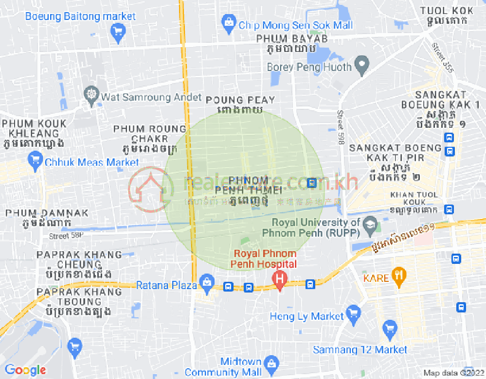 뉴 프놈펜, 모리 속도 구, 프놈펜 지도