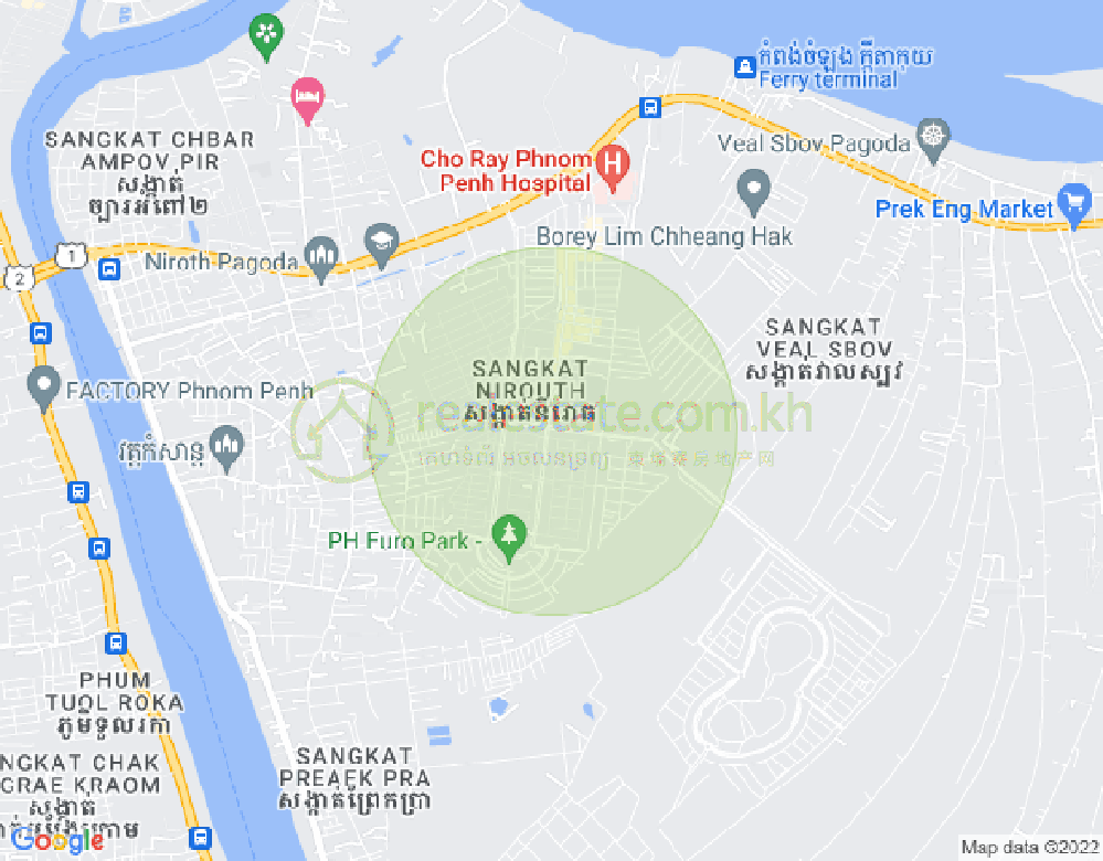 Mapa: Nirouth, Chbar Ampov, Phnom Penh