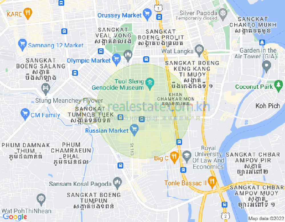 万景岗3分区（BKK3), 波哥堪, 金边地图
