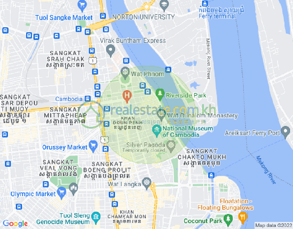 旧街市分区, 隆边区, 金边地图