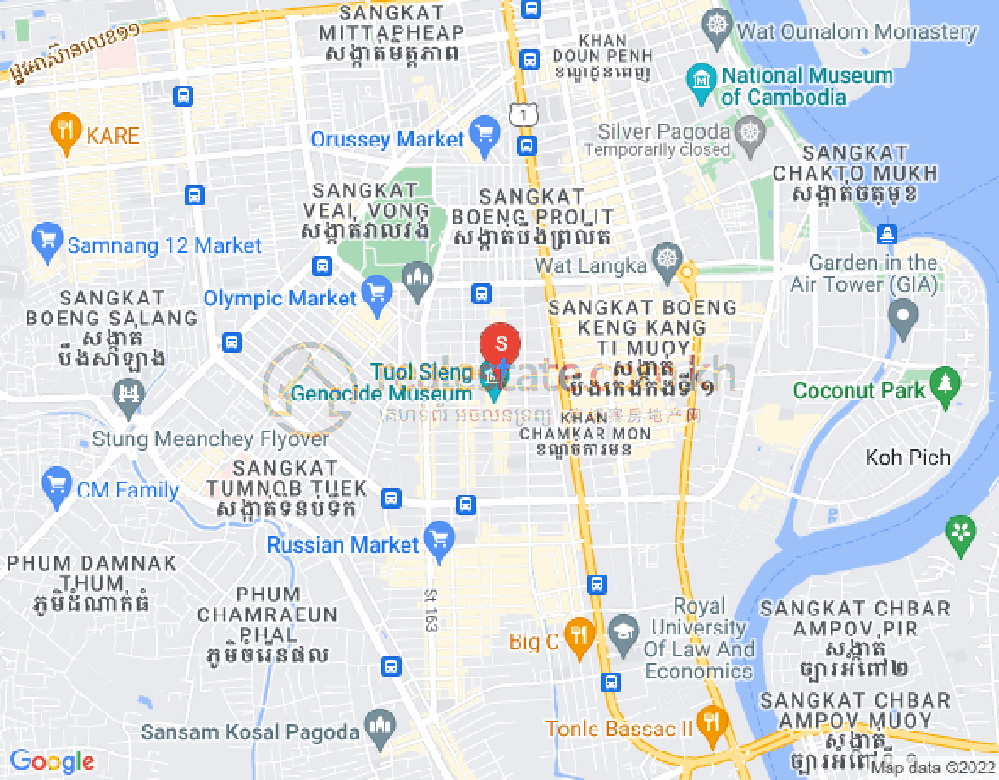 Carte de Toul Tum Poung 1, Chamkarmon, Phnom Penh