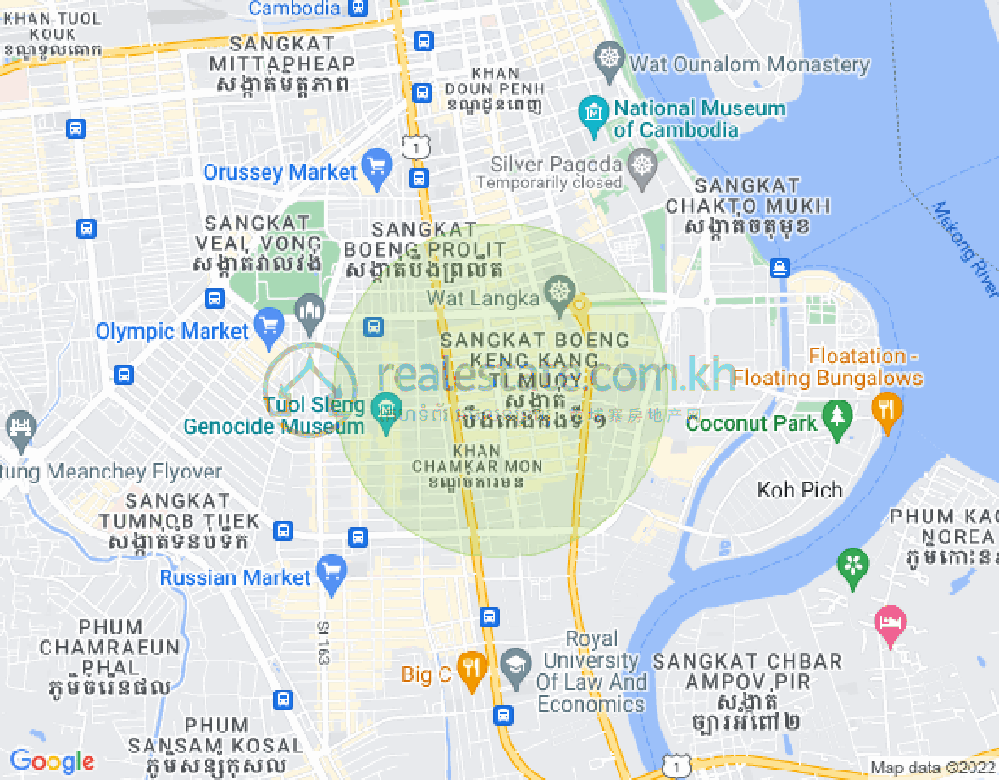 Map of BKK 1, Boeng Keng Kang, Phnom Penh