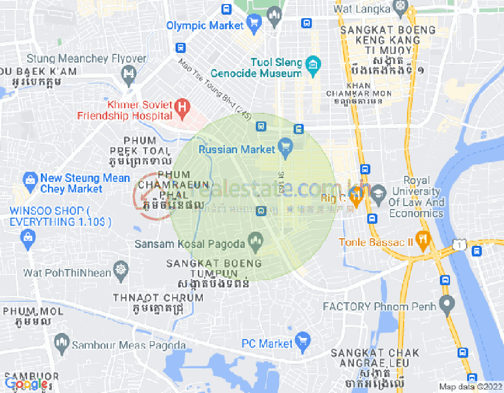 Map of Toul Svay Prey 1, Boeng Keng Kang, Phnom Penh