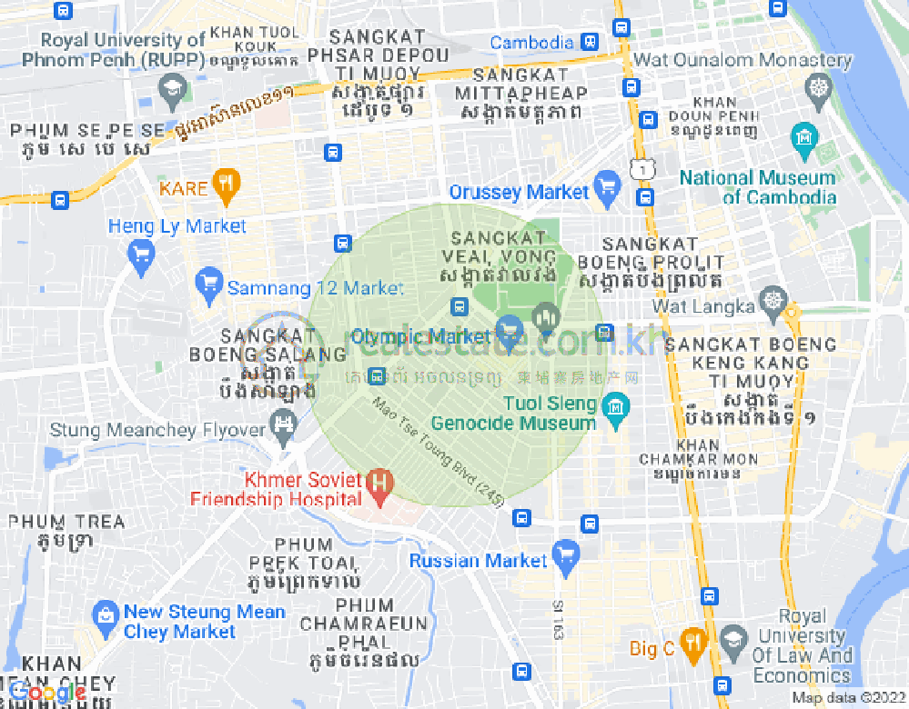 乌亚西1分区, 马卡拉区, 金边地图
