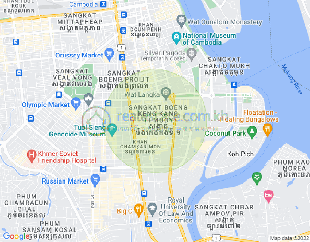 Mapa: BKK 2, Boeng Keng Kang, Phnom Penh