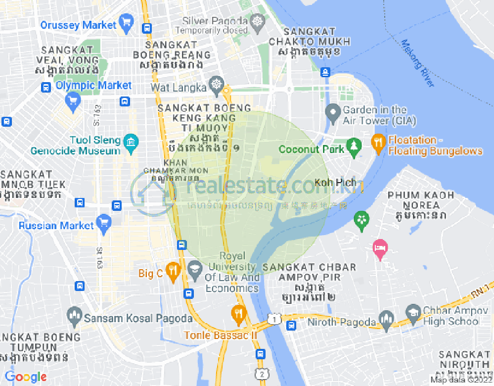 แผนที่ โตนเลบาสัก, จัมการมอน, พนมเปญ