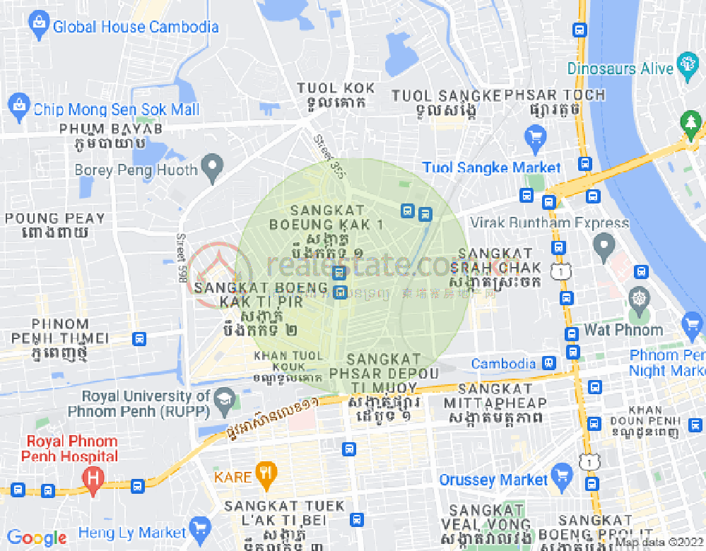 万谷湖1分区, 堆谷区, 金边地图