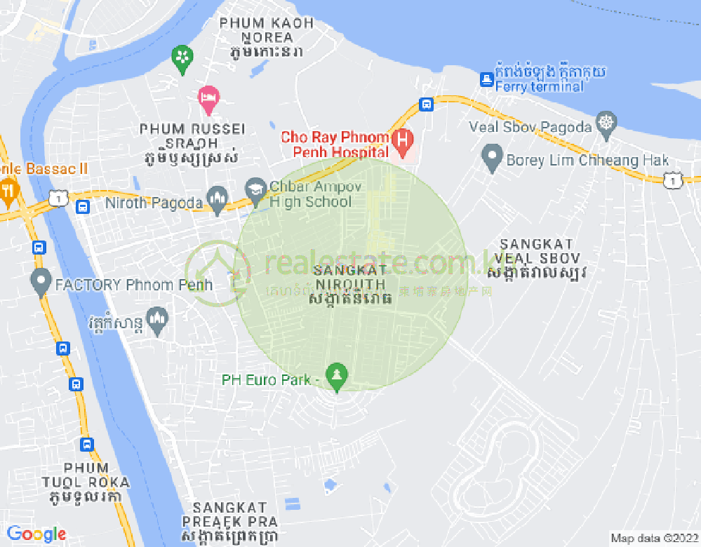 Nirouth分区, 铁桥头区, 金边地图