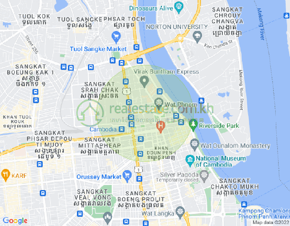 Map of Chakto Mukh, Daun Penh, Phnom Penh