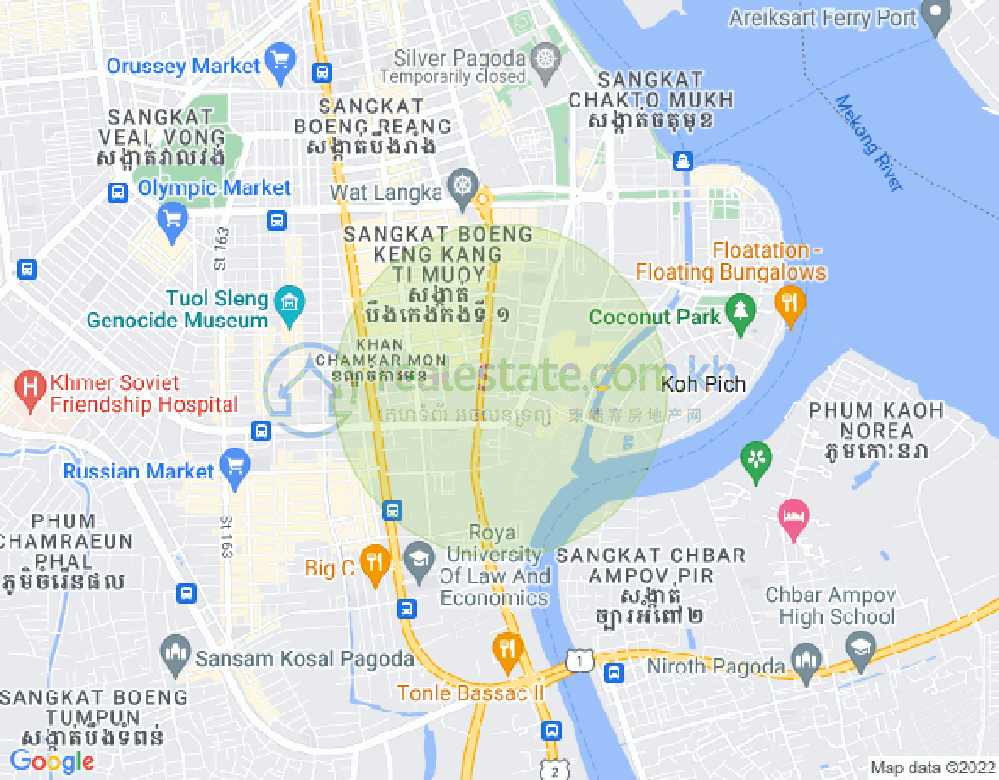 แผนที่ โตนเลบาสัก, จัมการมอน, พนมเปญ