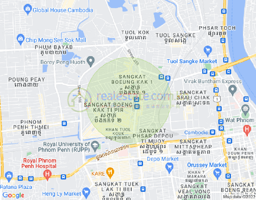 万谷湖1分区, 堆谷区, 金边地图