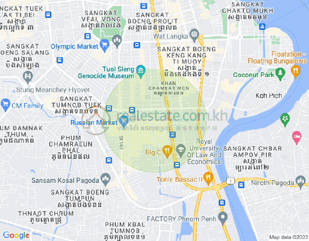 Map of Toul Tum Poung 1, Chamkarmon, Phnom Penh