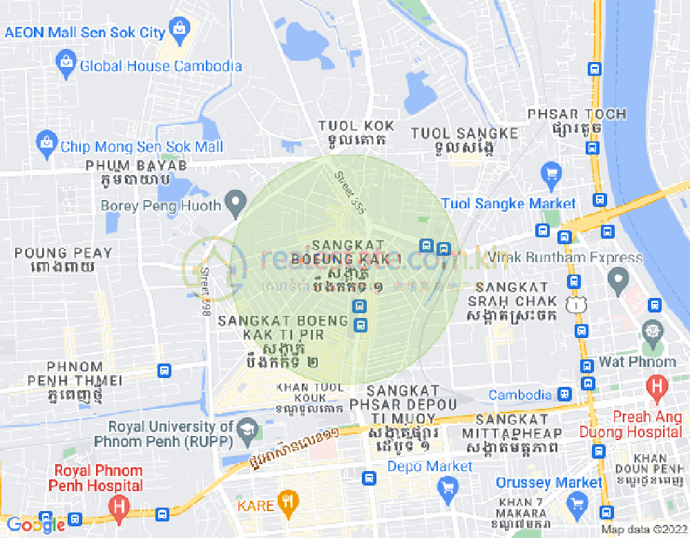 万谷湖1分区, 堆谷区, 金边地图