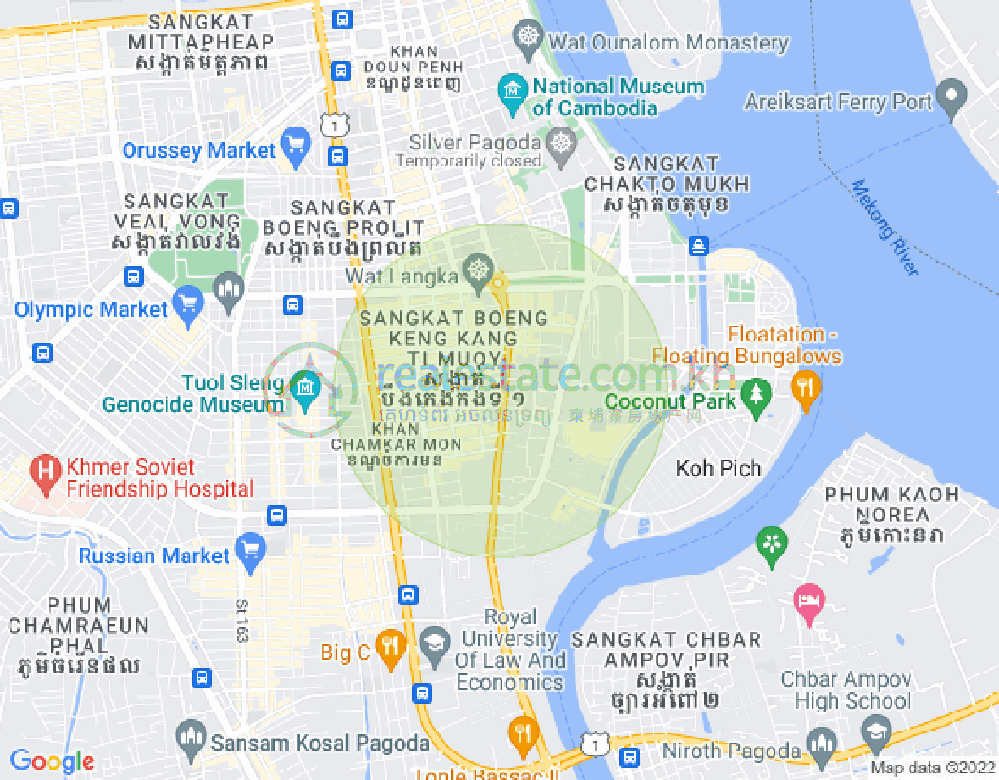 Carte de BKK 1, Boeng Keng Kang, Phnom Penh