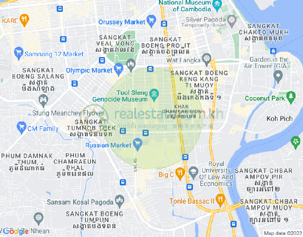 Mapa: BKK 3, Boeng Keng Kang, Phnom Penh