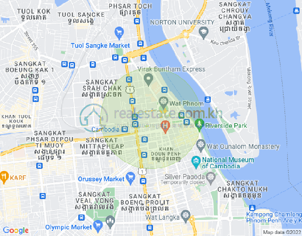 プサーカンダル1, ドーンペン, プノンペンの地図