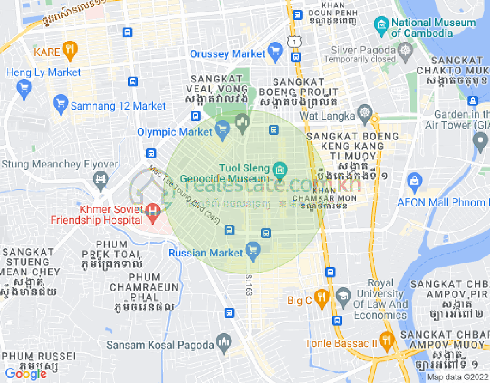 Map of Toul Svay Prey 1, Boeng Keng Kang, Phnom Penh
