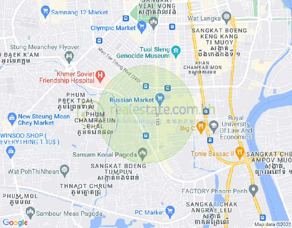 Map of Toul Tum Poung 1, Chamkarmon, Phnom Penh