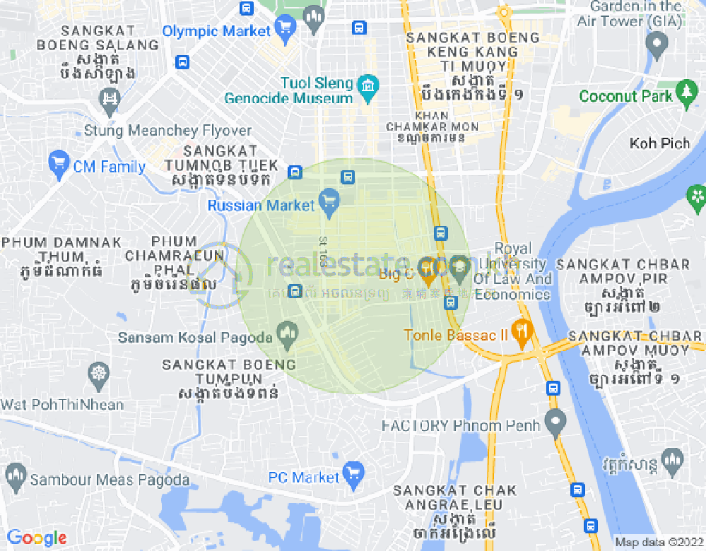 Map of Toul Tum Poung 1, Chamkarmon, Phnom Penh