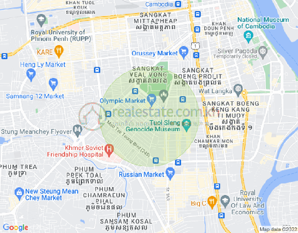 Map of Olympic, Boeng Keng Kang, Phnom Penh