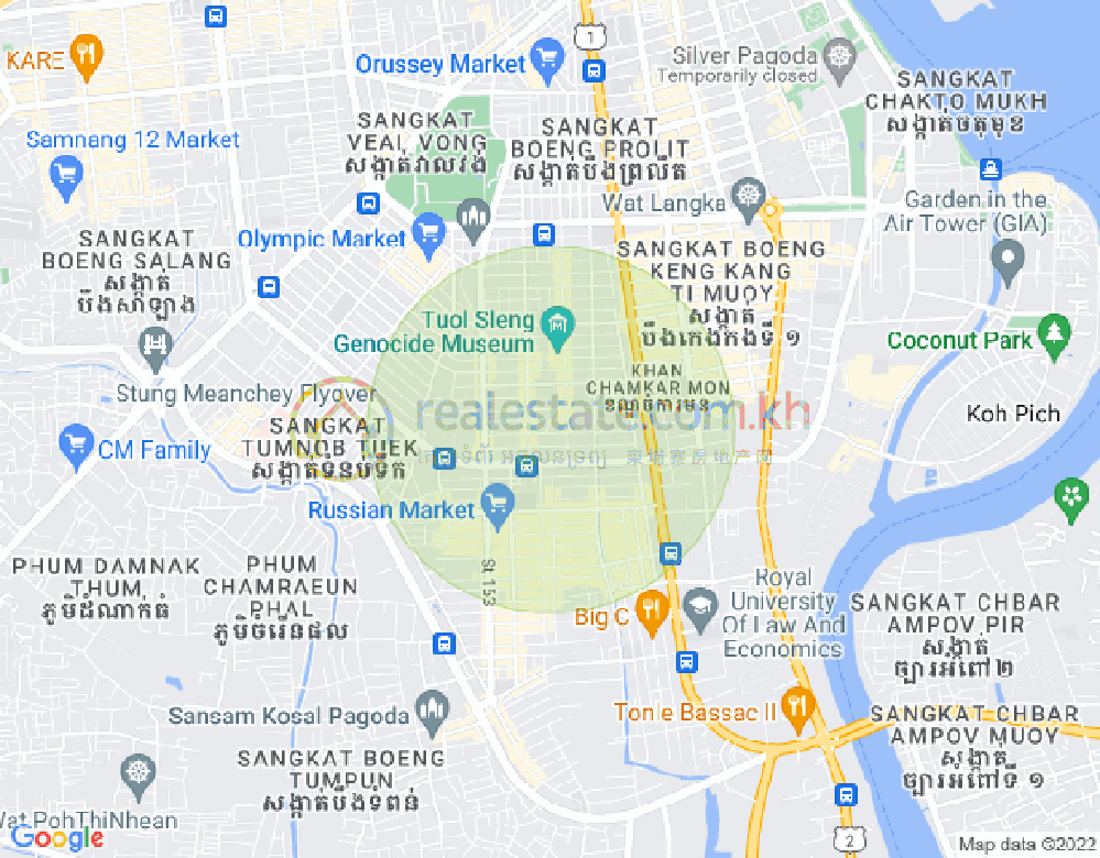 万景岗3分区（BKK3), 波哥堪, 金边地图