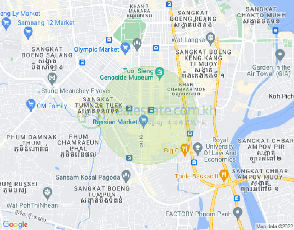 万景岗3分区（BKK3), 波哥堪, 金边地图