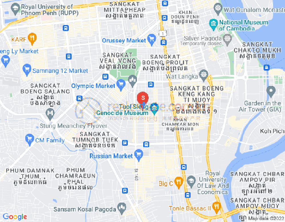 Map of Toul Tum Poung 1, Chamkarmon, Phnom Penh